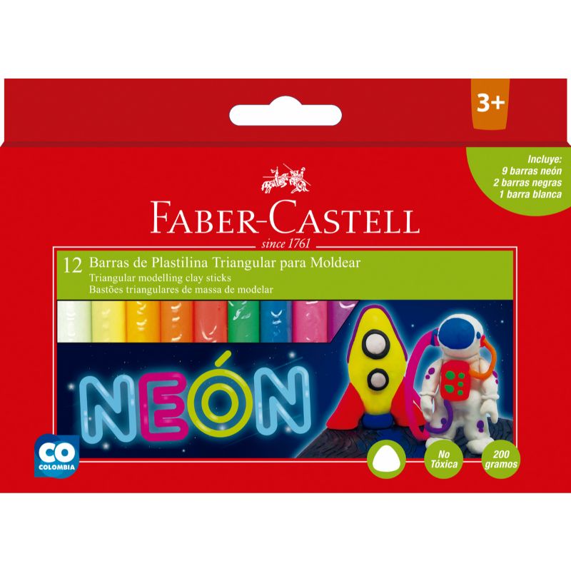 Plastilina Jumbo Neon Faber-Castell x12 Colores