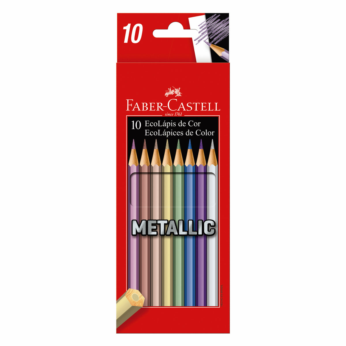 Ecolápiz De Color Metalico Faber-Castell x10 Colores