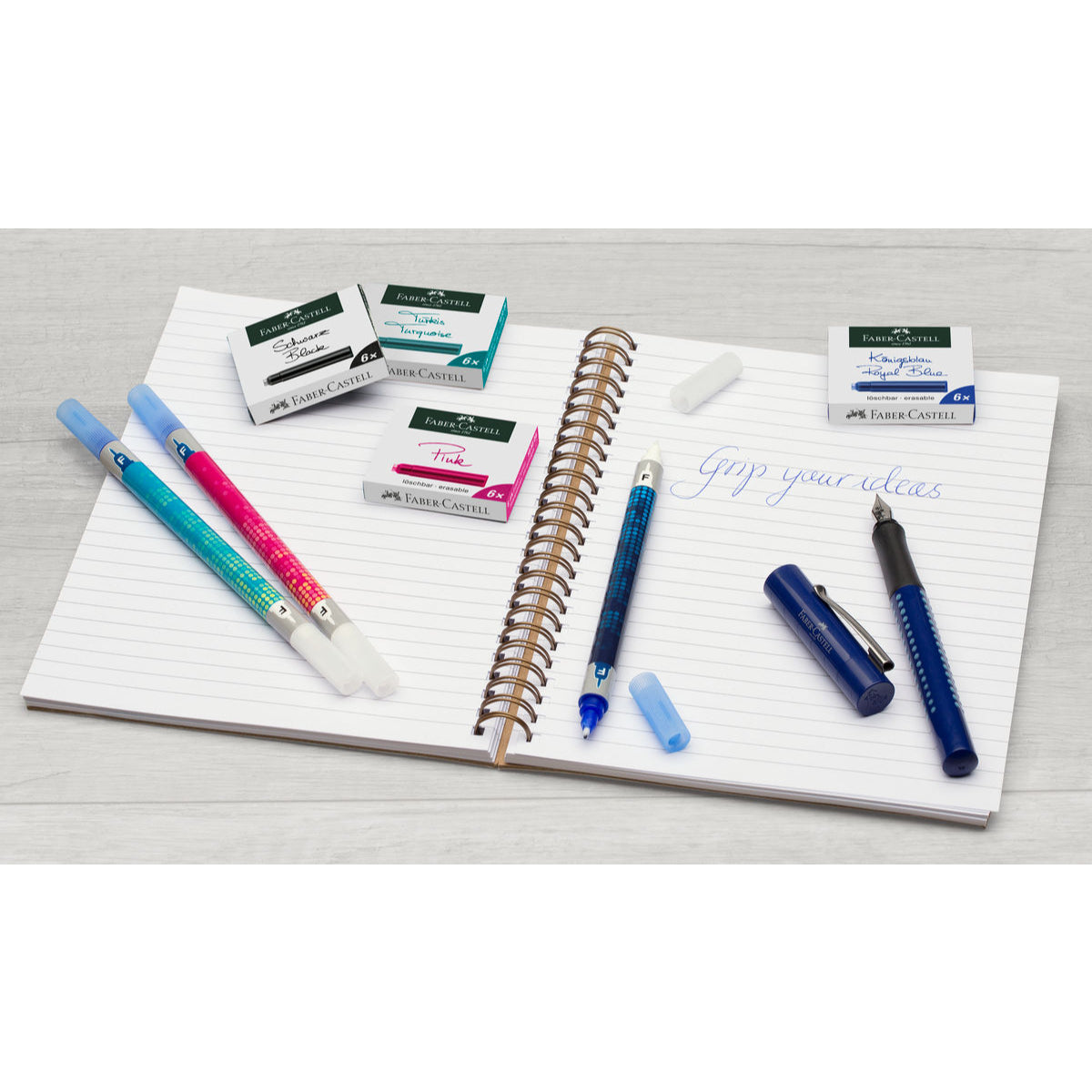 Cartuchos Repuesto De Tinta Turquesa Faber-Castell x6 und.