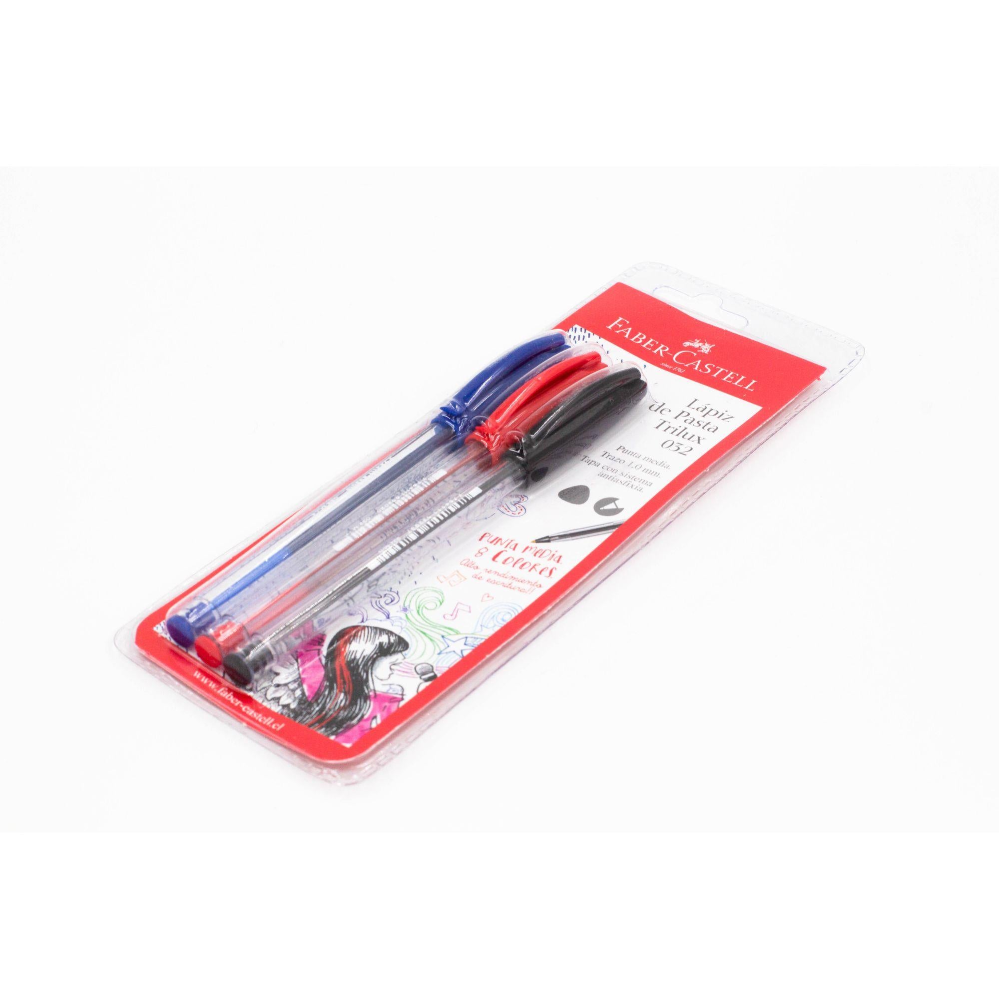 Bolígrafo Trilux 032 Faber-Castell M x3 Colores