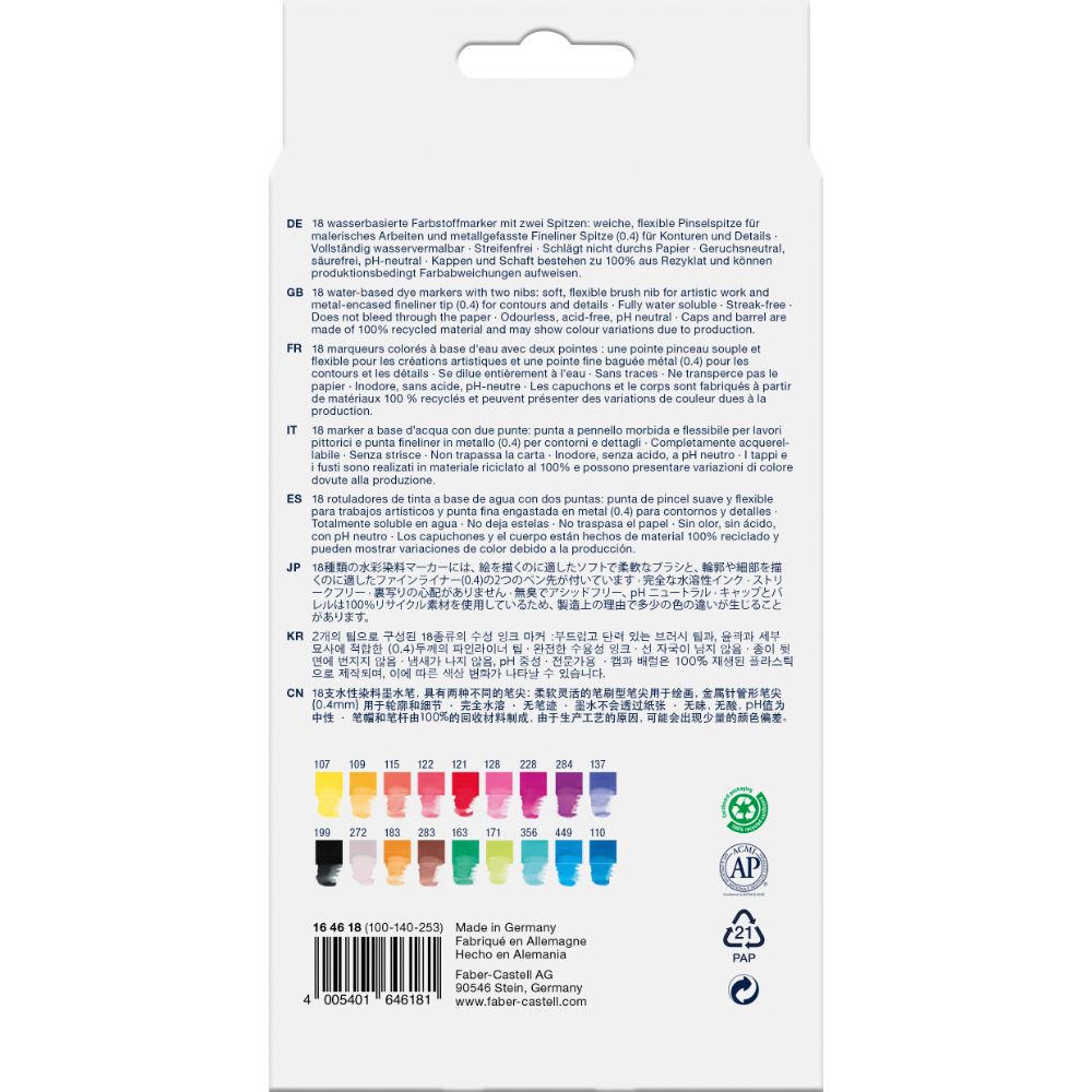 Marcador Dual Goldfaber Aqua Faber-Castell x18 Colores