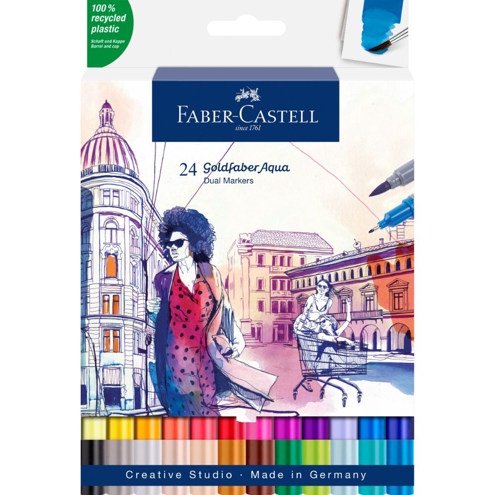 Marcador Dual Goldfaber Aqua Faber-Castell x24 Colores