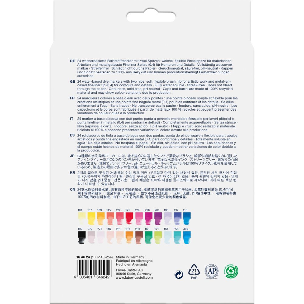 Marcador Dual Goldfaber Aqua Faber-Castell x24 Colores