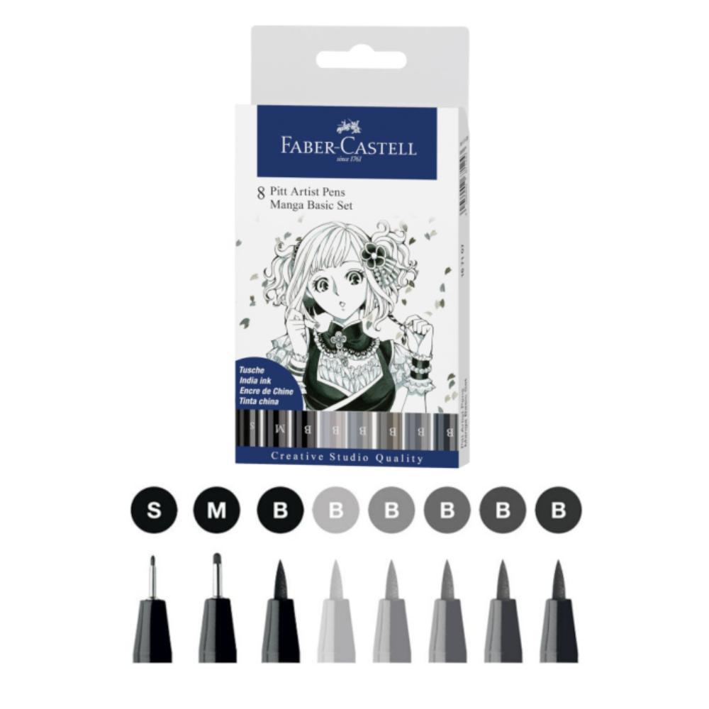 Rotuladores Pitt Artist Pen Manga Faber-Castell x8 uds.