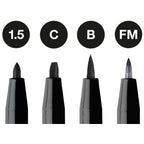 Rotuladores Pitt Artist Faber-Castell x4 uds. Negro