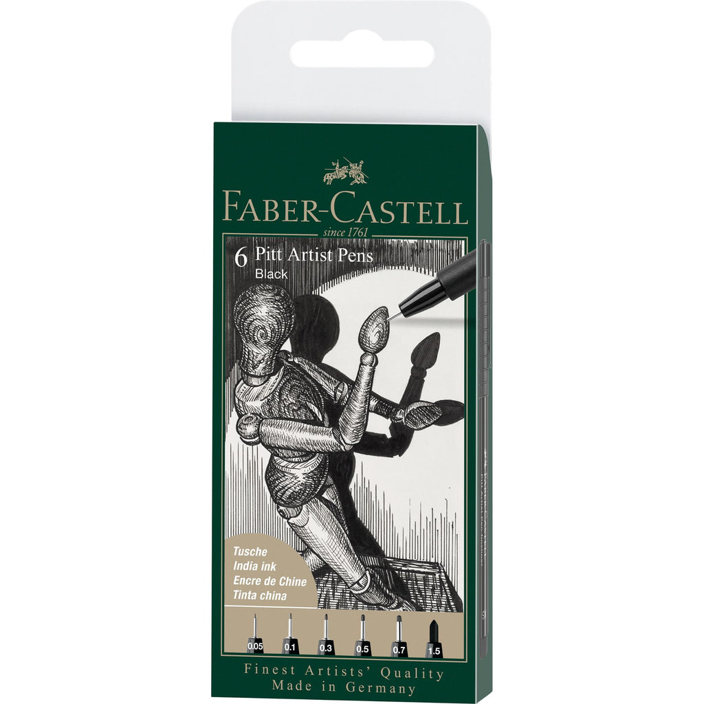 Rotuladores Pitt Artist Faber-Castell x6 uds. Negro