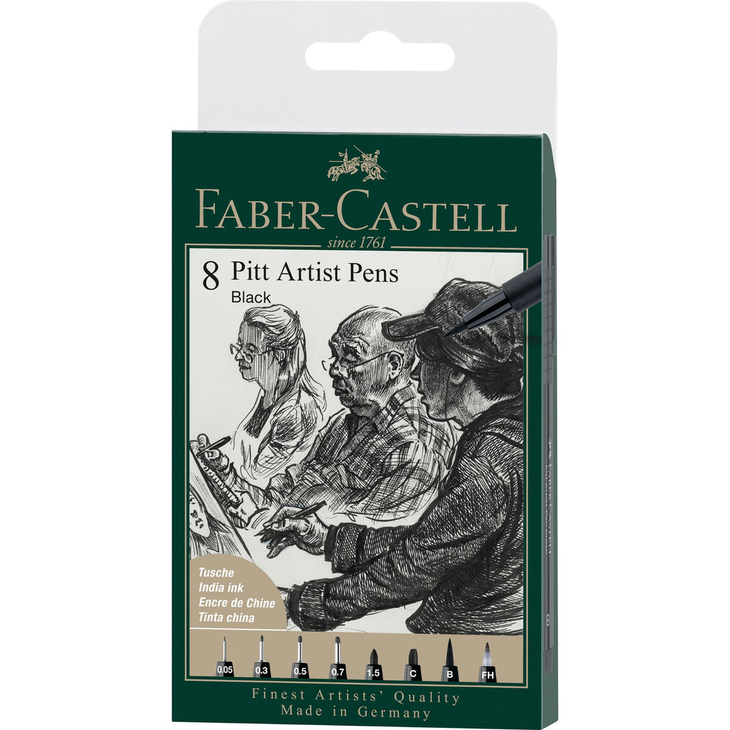 Rotuladores Pitt Artist Faber-Castell x8 uds. Negro