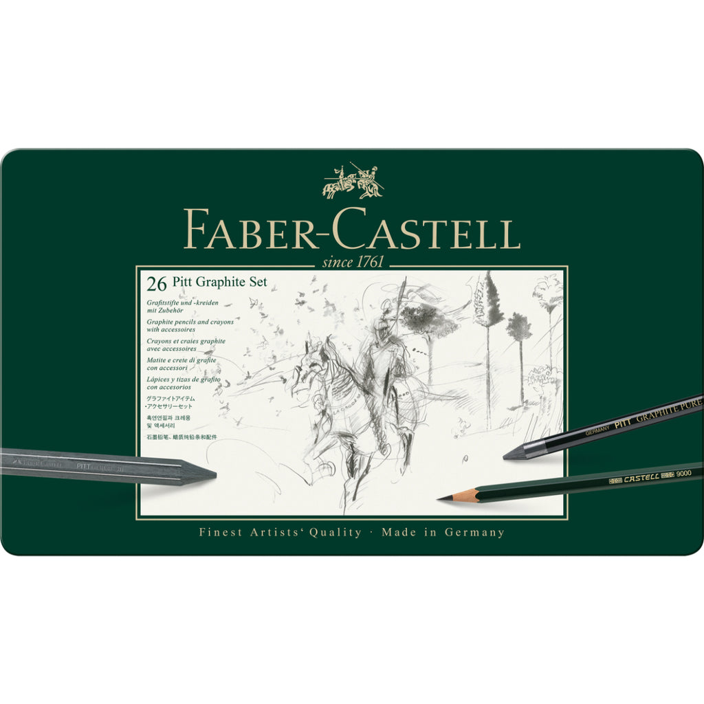 Lápiz Grafito Pitt Monochrome Faber-Castell x26 uds.