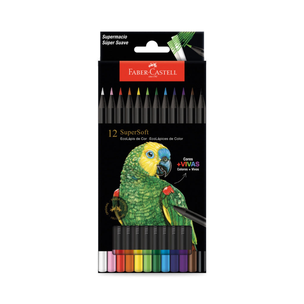 12 Ecolápices Color Supersoft + 2 Grafito Faber-Castell