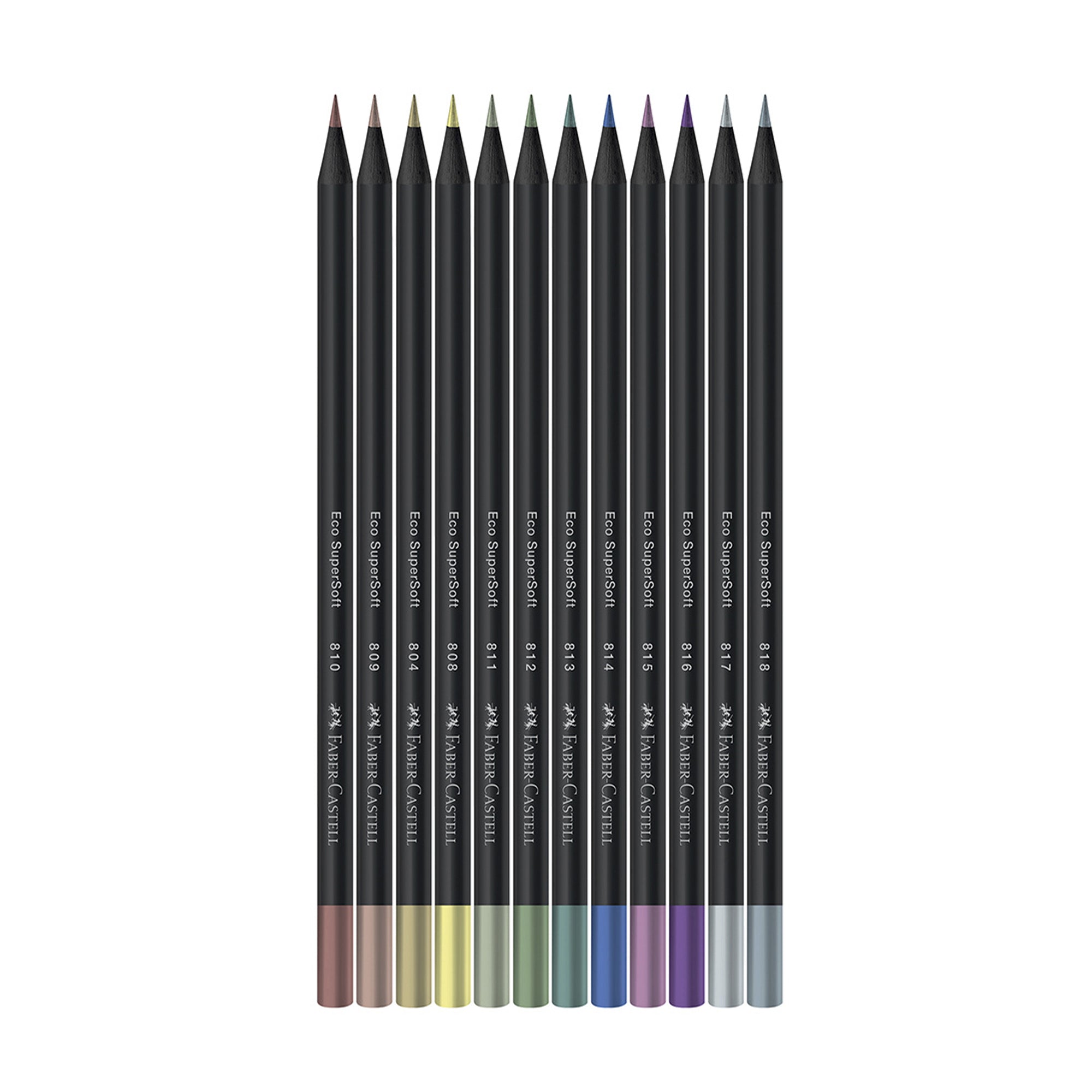 Lápices de Color Supersoft Faber-Castell x12 Metálicos