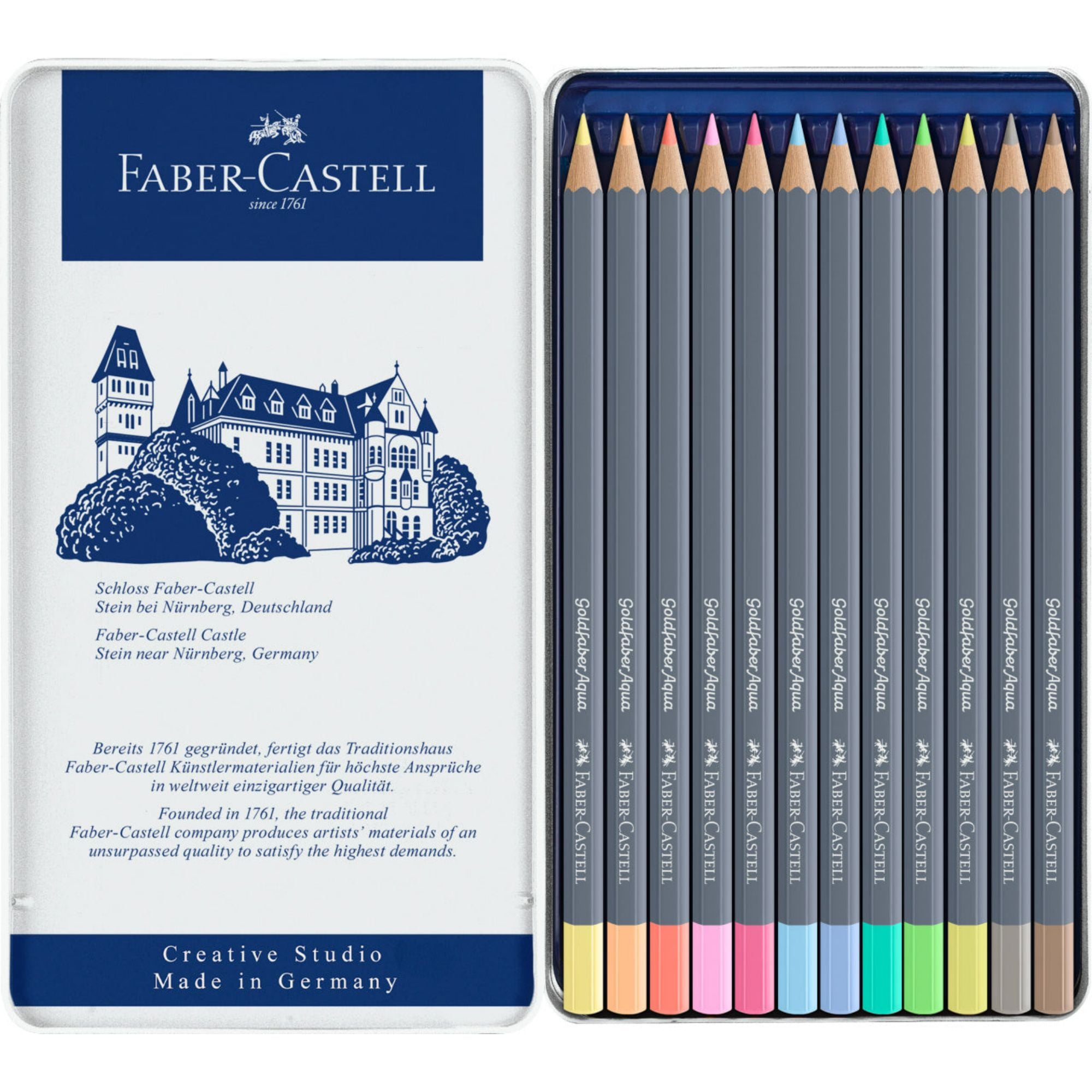 Lápices de Color Faber-Castell Goldfaber Aqua x12 Pastel