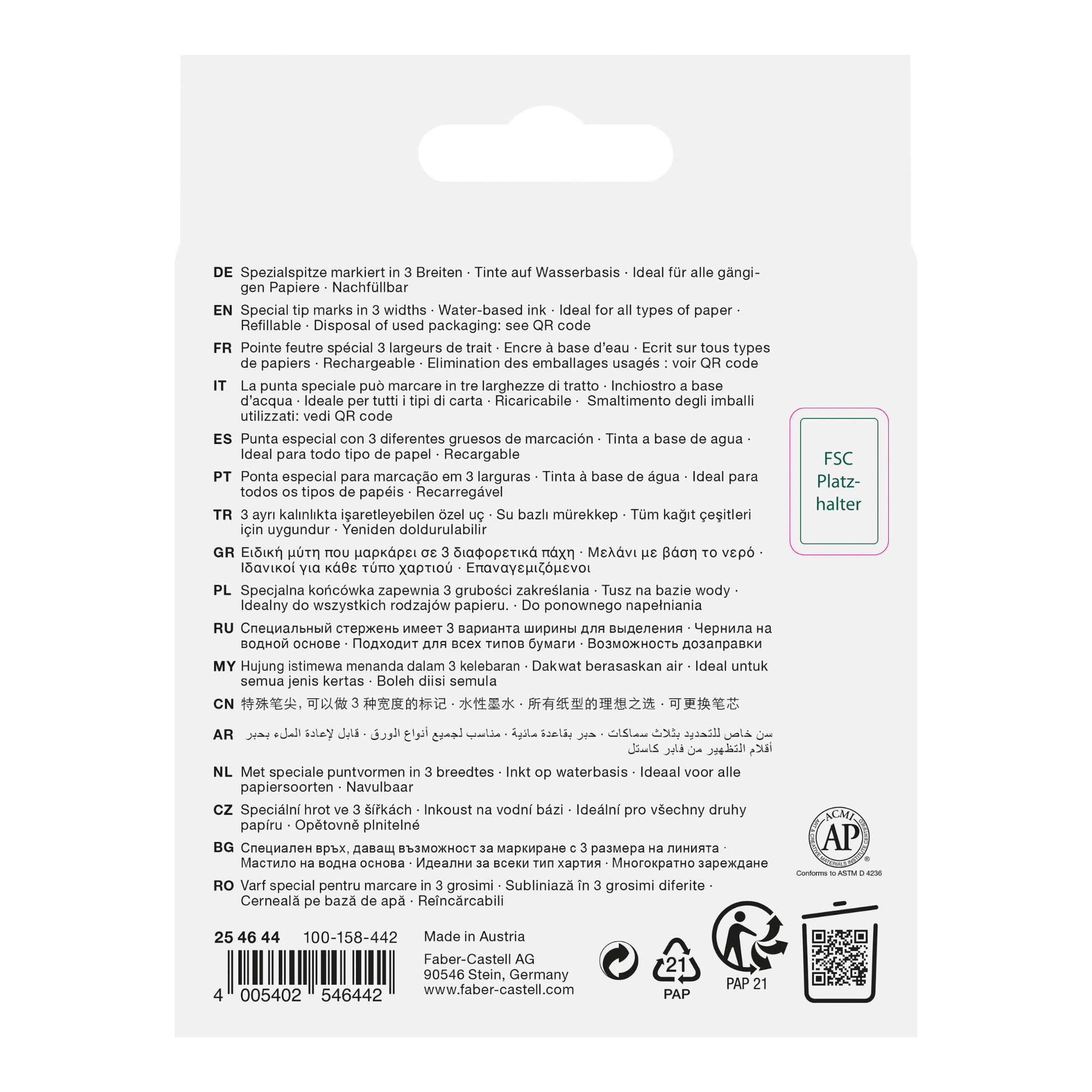 Marcadores Destacadores Faber-Castell Estuche Cartón 4 Color