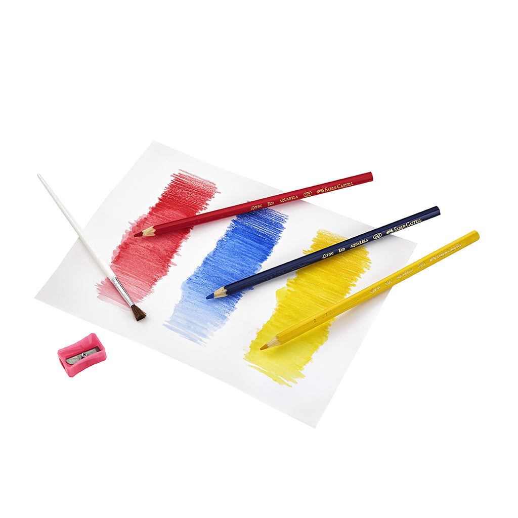 Lápices Acuarela Faber-Castell x12 + Sacapunta + Pincel