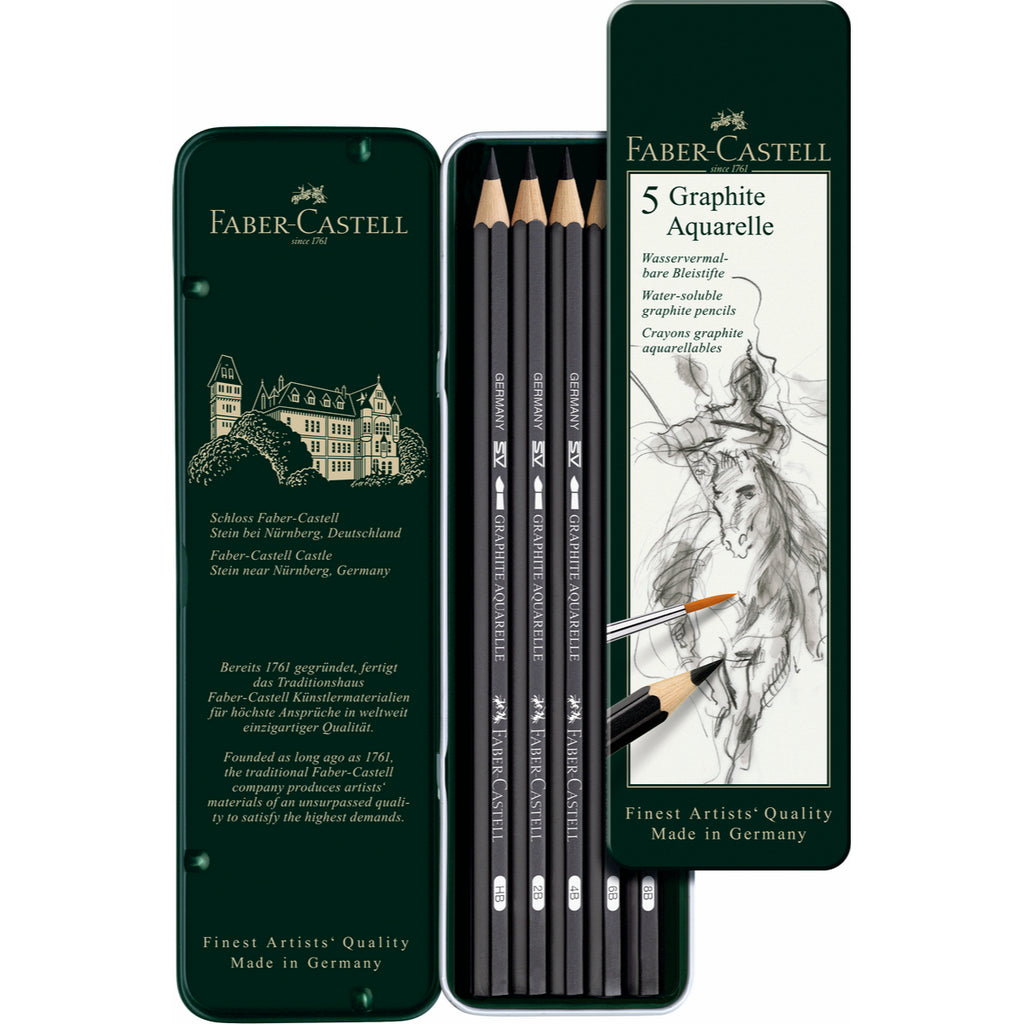 Lápiz Grafito Graphite Aquarelle Faber-Castell x5 uds.