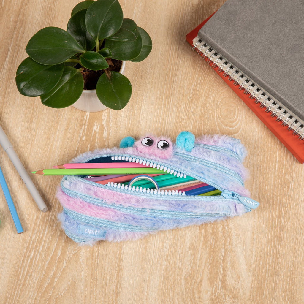 Estuche  Furry Monster Azul & Rosado