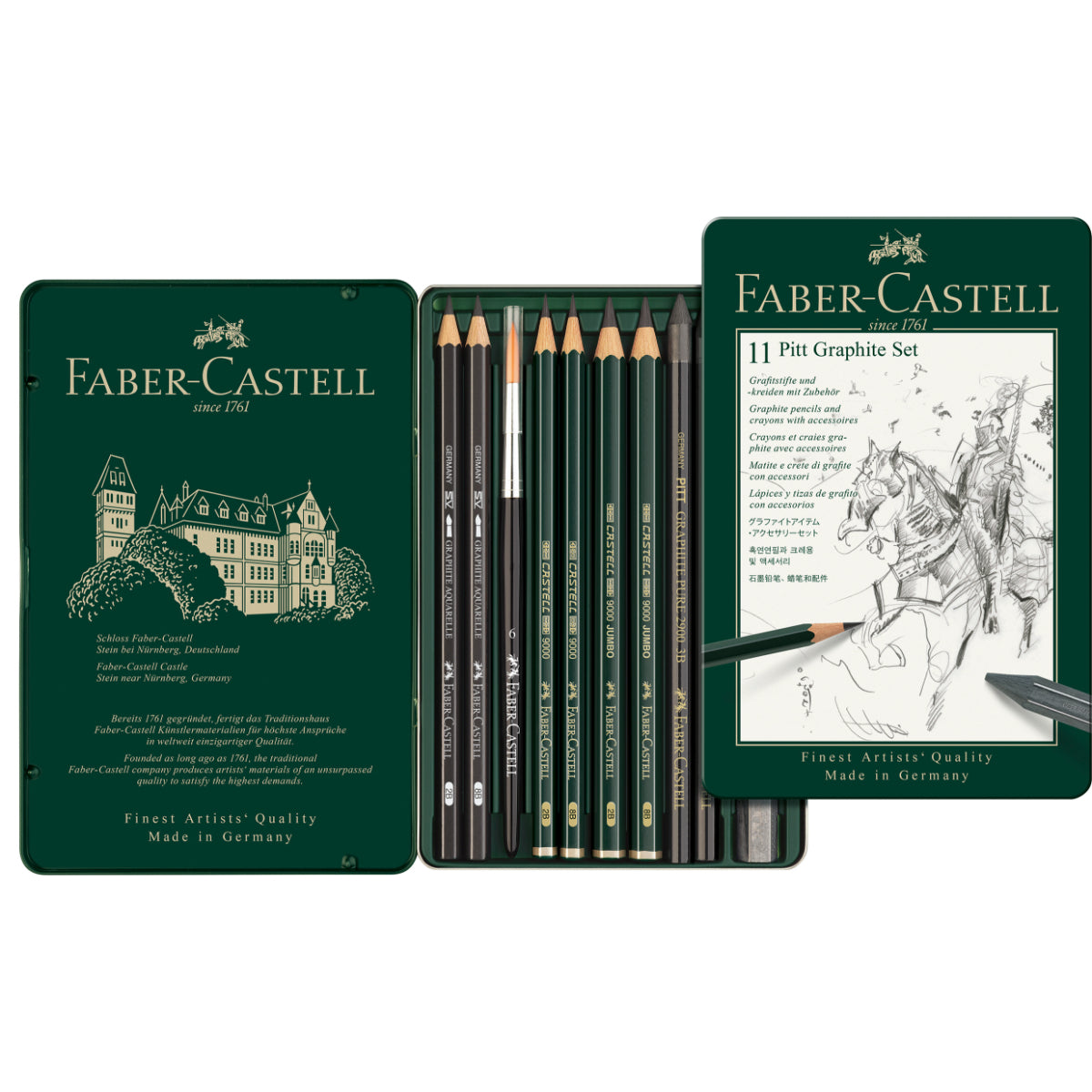 Lápiz Grafito Pitt Monochrome Faber-Castell 11 uds.