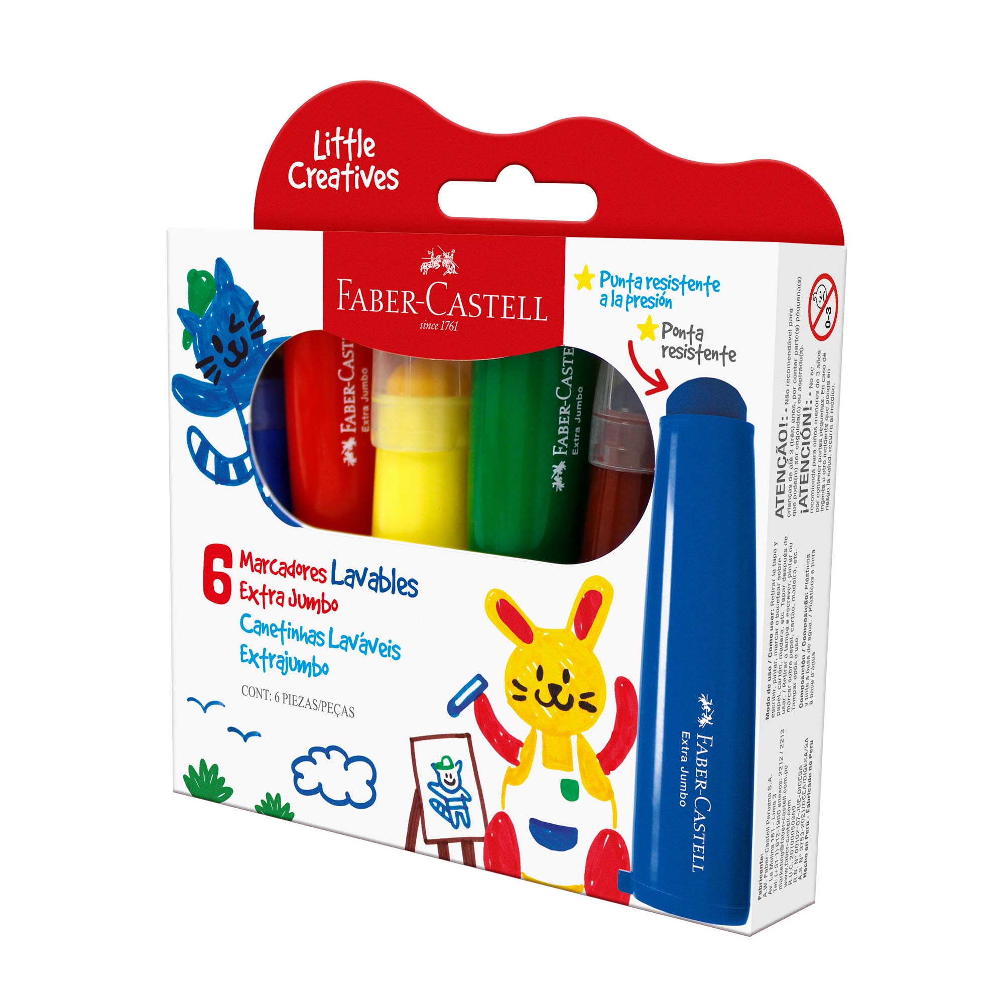 Marcador Extra Jumbo Faber-Castell Little Creatives x6 Color