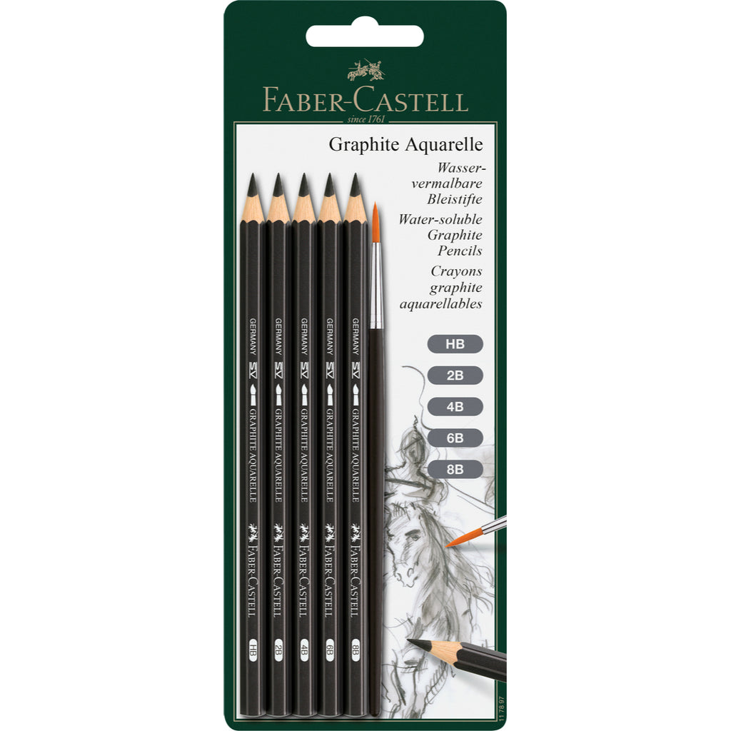 Lápiz Grafito Acuarelable Faber-Castell x5 uds.