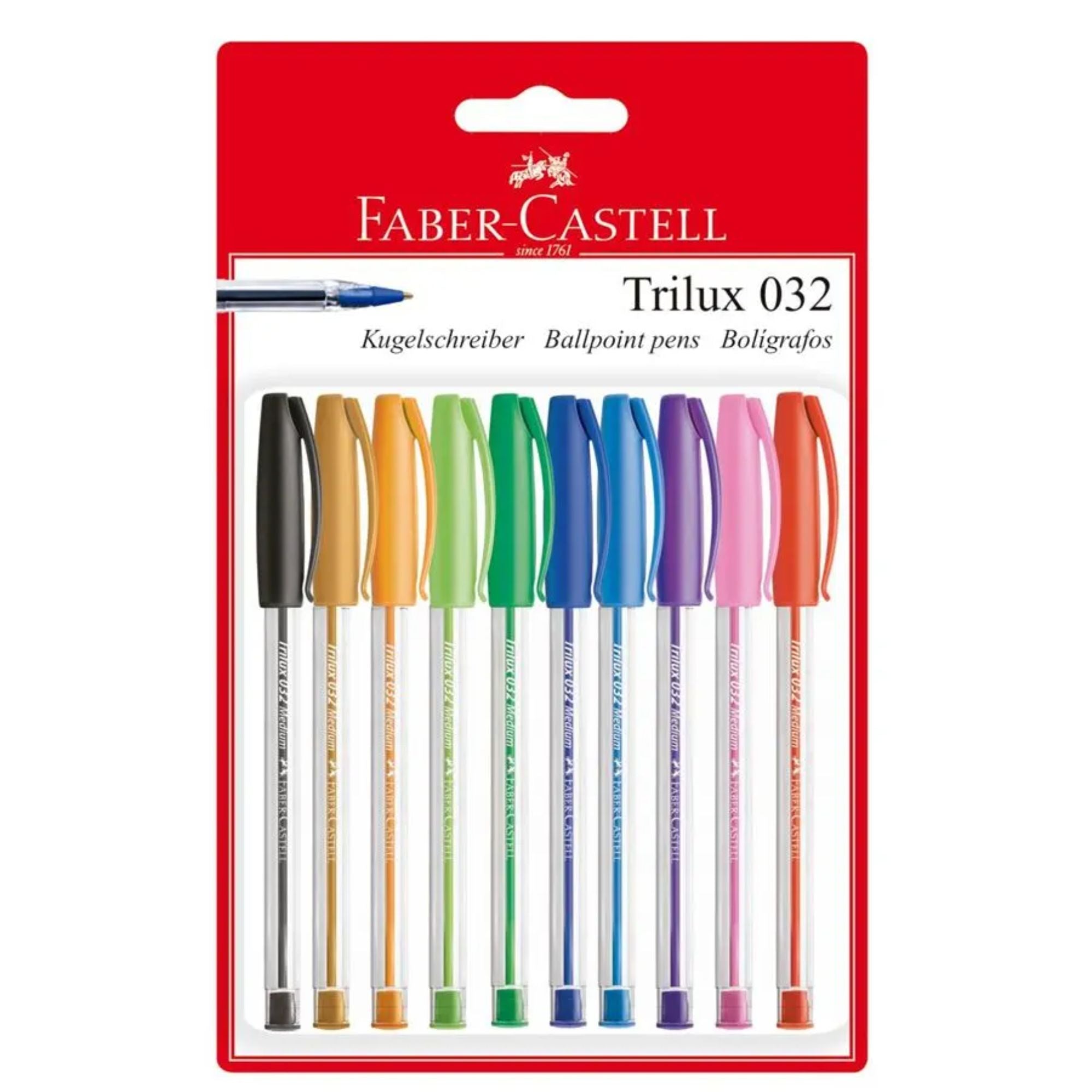 Bolígrafo Trilux 032 M Faber-Castell x10 Colores