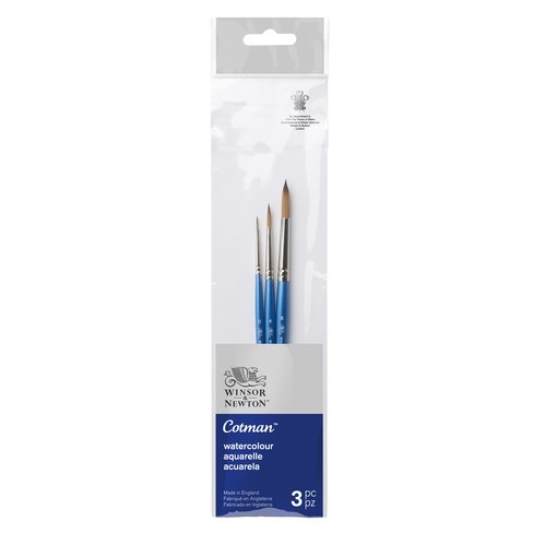 Set 3 Pinceles Cotman Winsor & Newton Mango Corto V2