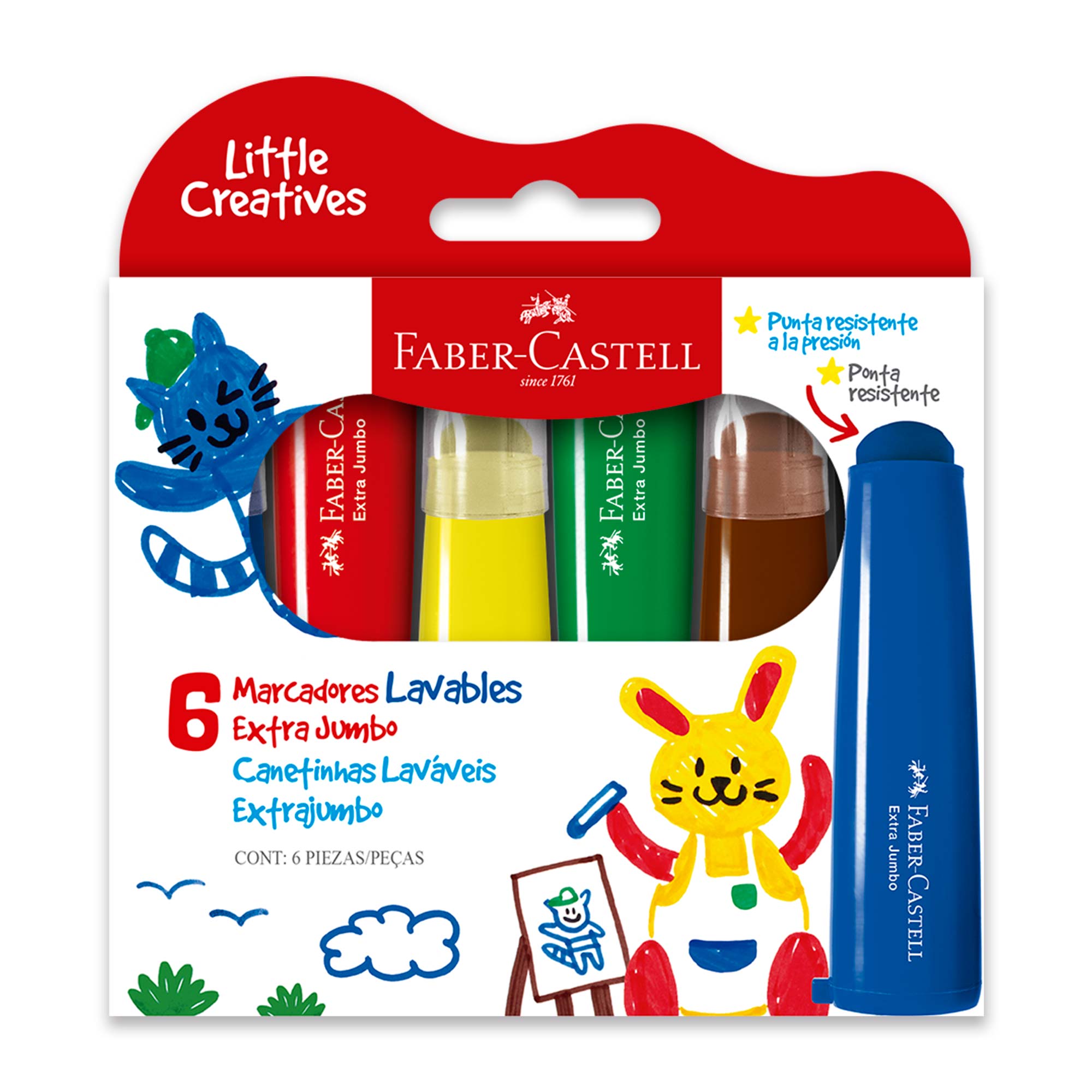 Marcador Extra Jumbo Faber-Castell Little Creatives x6 Color