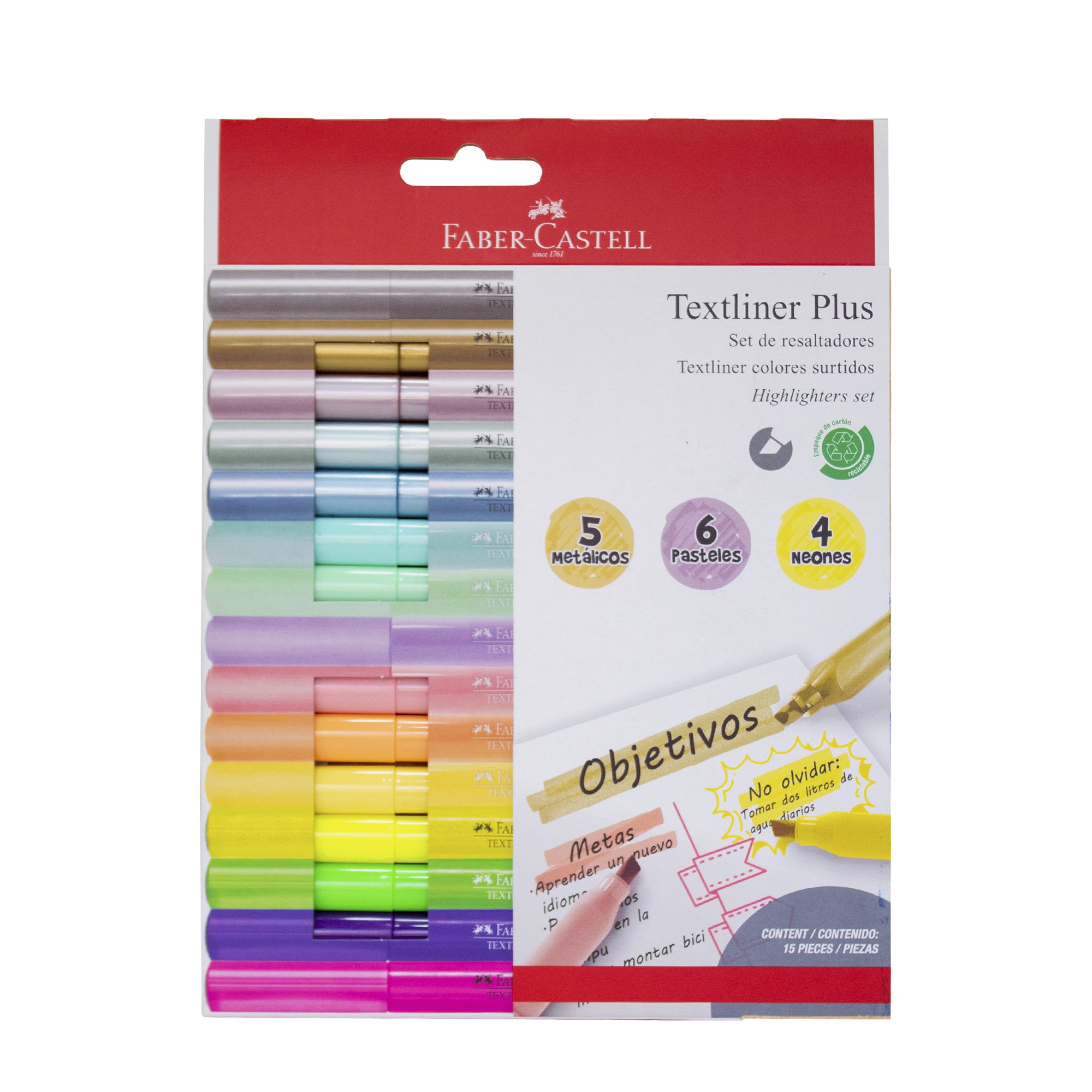 Destacador Textliner Plus Faber-Castell x15 Colores