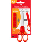Tijera Escolar Faber-Castell Punta Redonda Grip Roja
