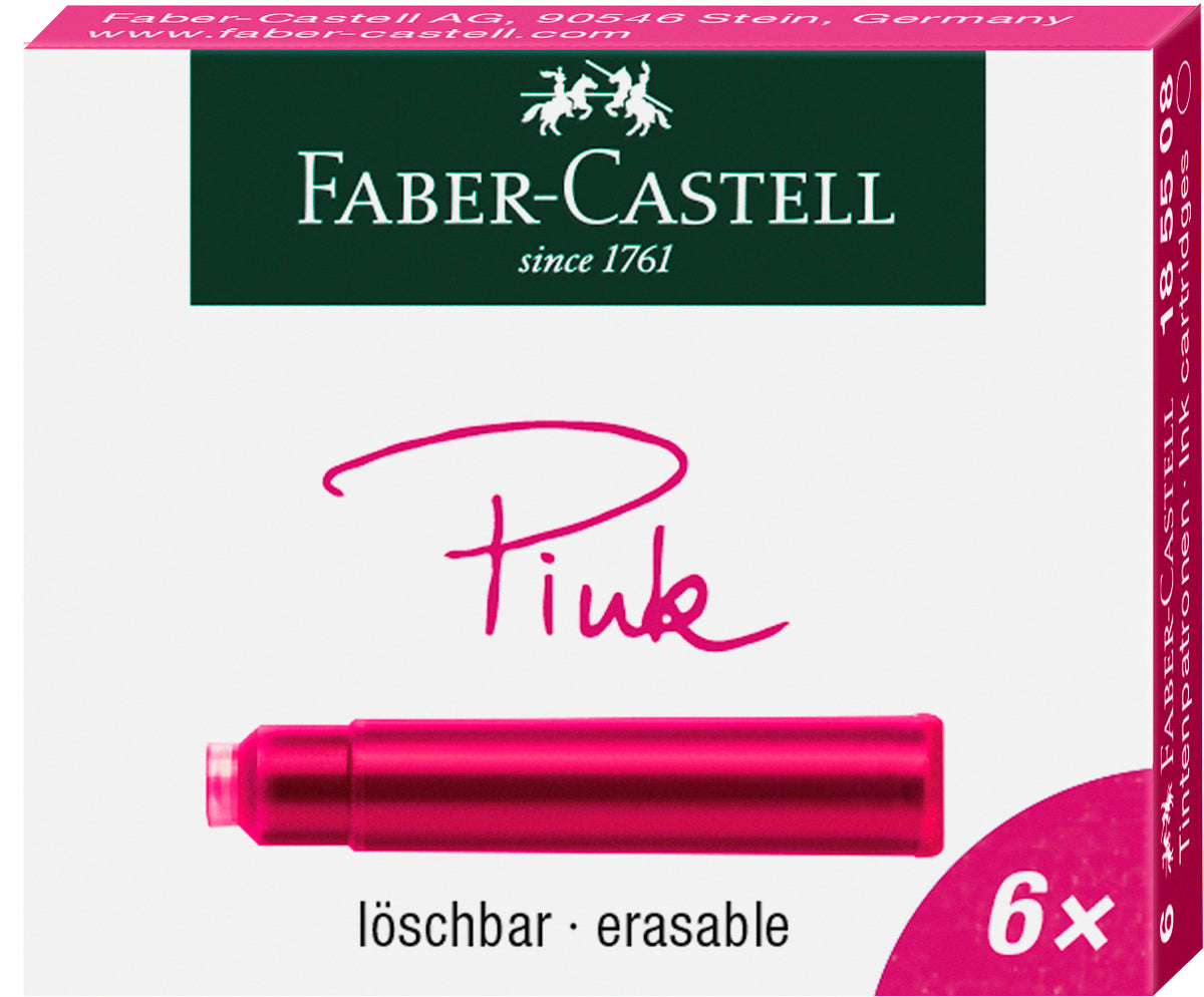 Cartuchos Repuesto De Tinta Fucsia Faber-Castell x6 und.