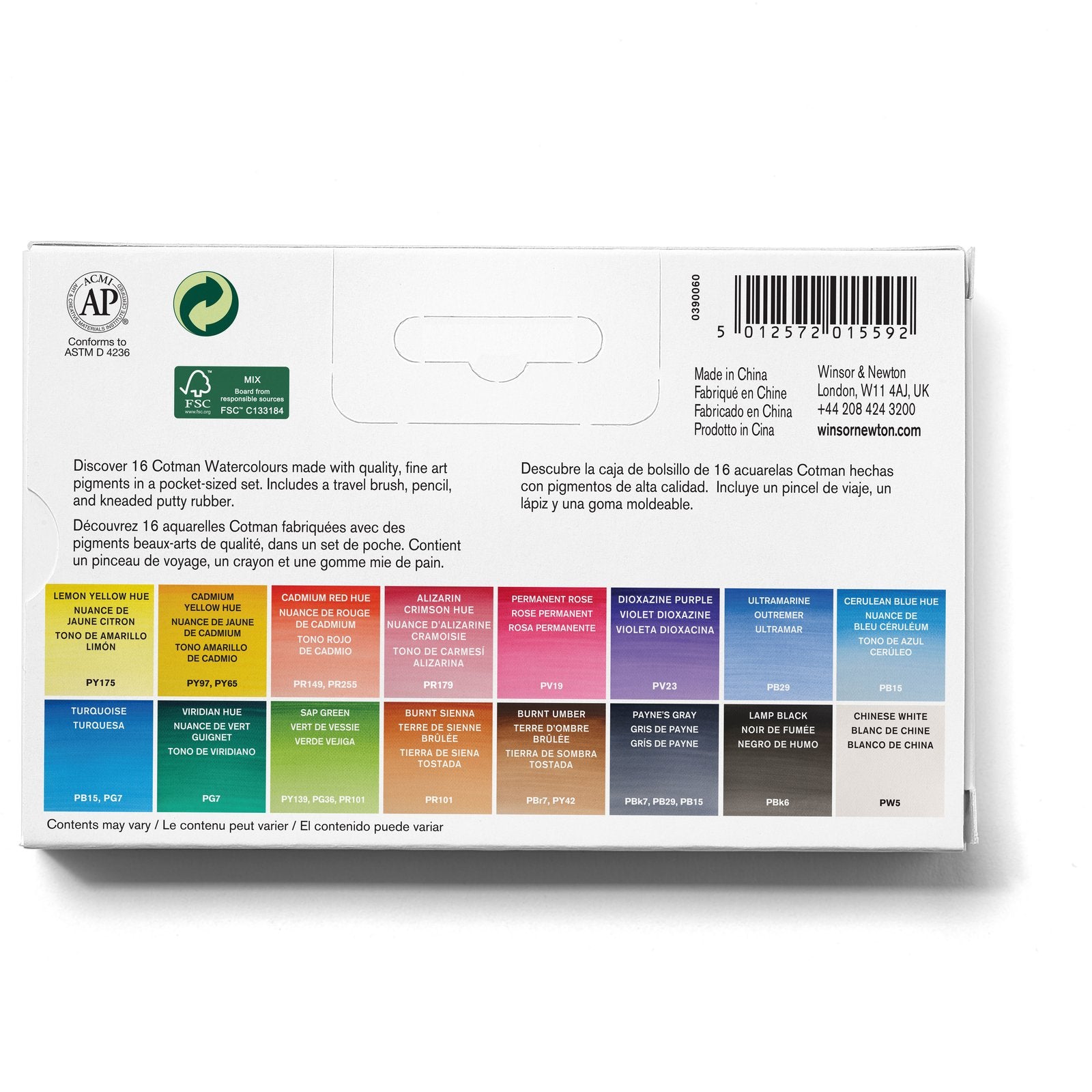 Set Acuarelas Cotman 16 Medio Godet + Accesorios