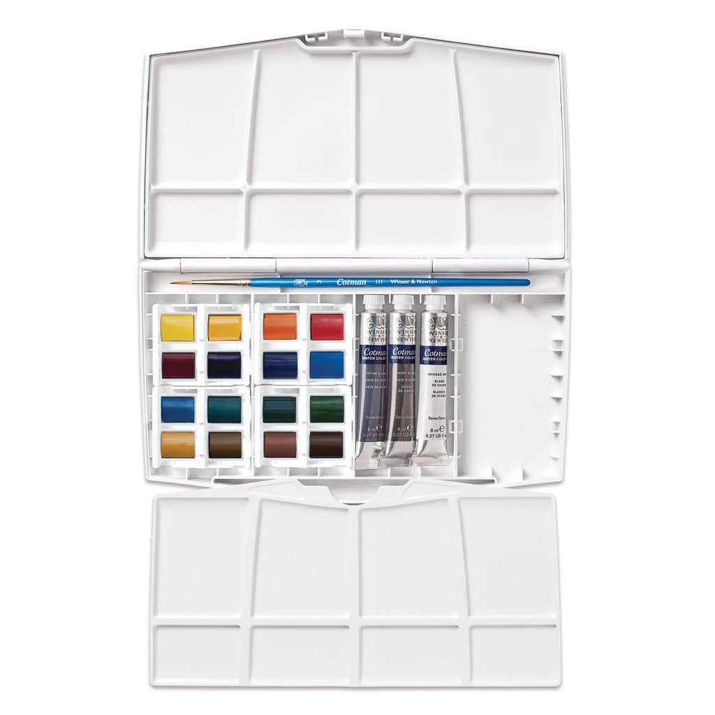 Acuarela Cotman winsor & Newton 16 Medio Godet + Tubos
