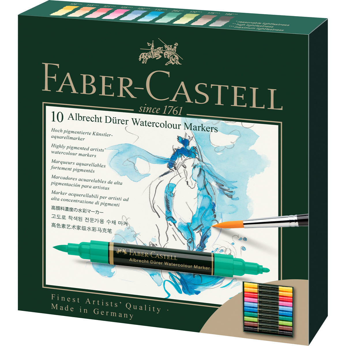 Marcadores Acuarelables A.Dürer Faber-Castell x10 Colores