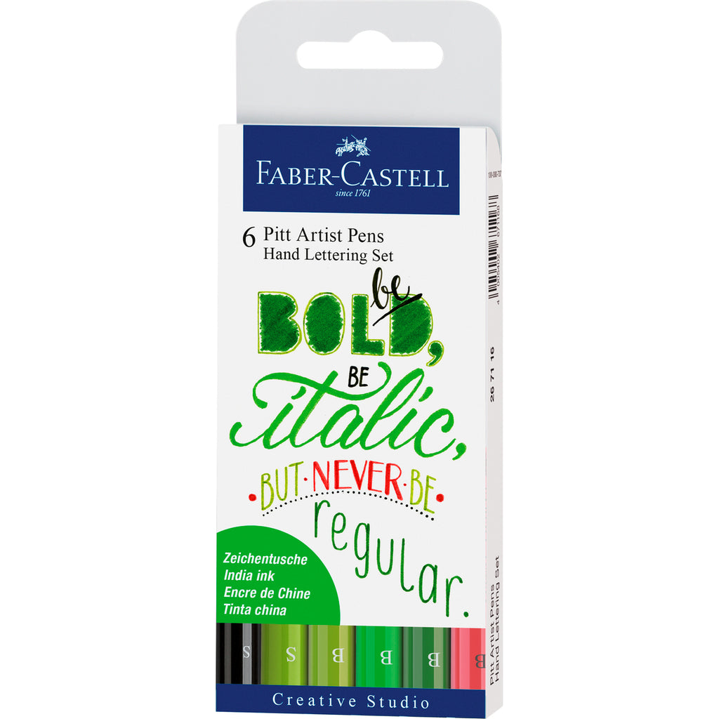 Marcador Lettering Tonos Verdes Faber-Castell x6 uds.