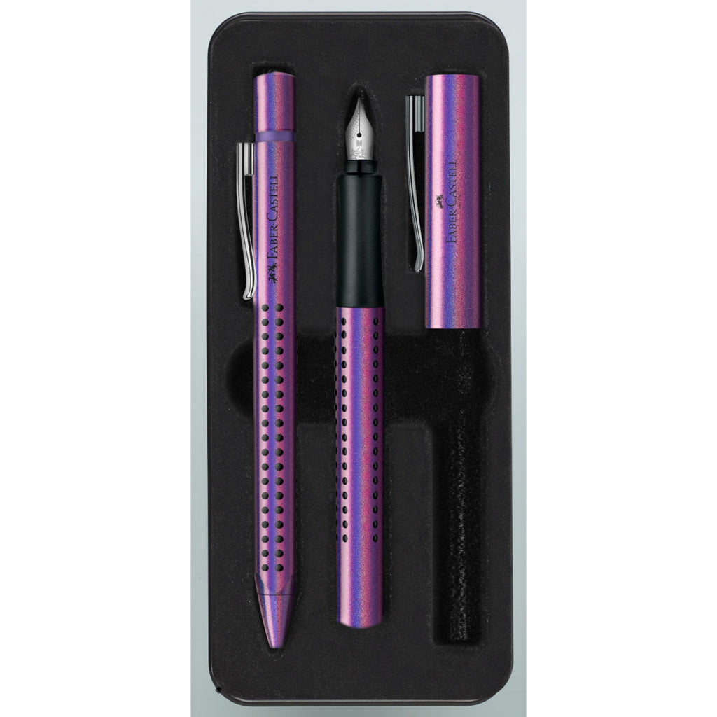 Pluma + Bolígrafo Grip Edition Faber-Castell Glam Violet