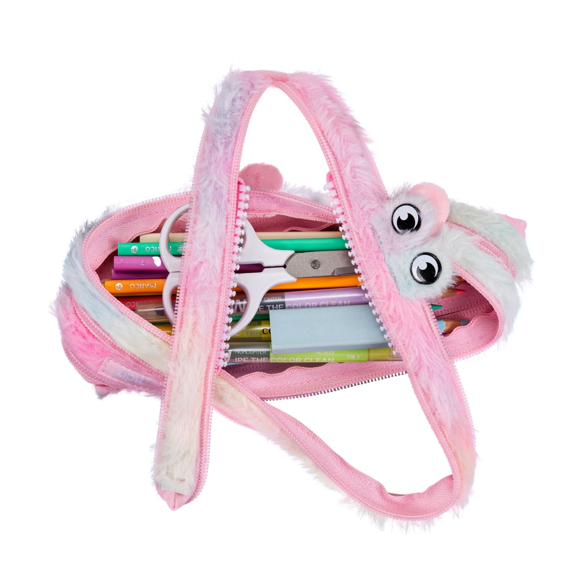 Estuche de Faber-Castell Furry Monster Rosado y Amarillo