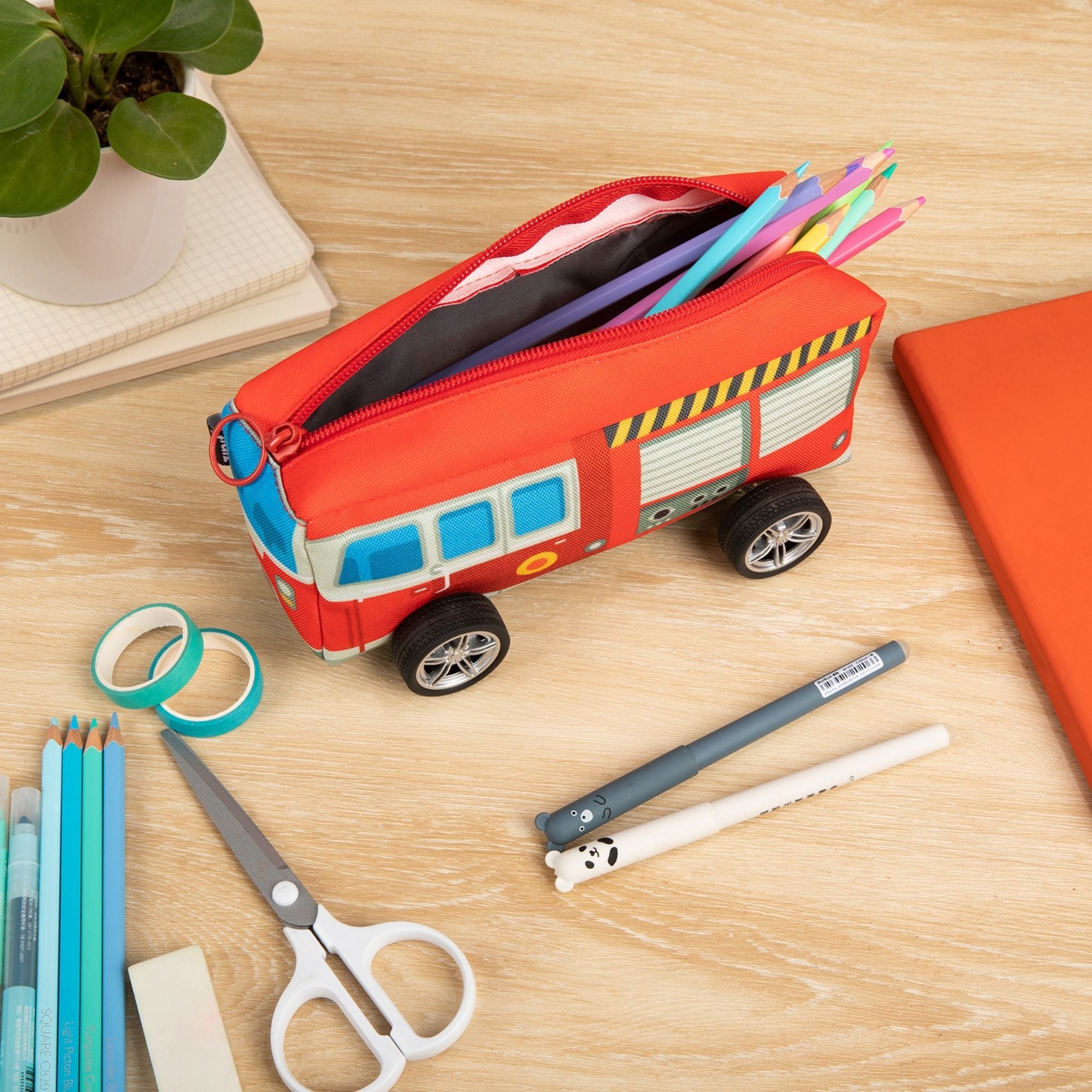 Estuche  Carro de Bomberos Rojo