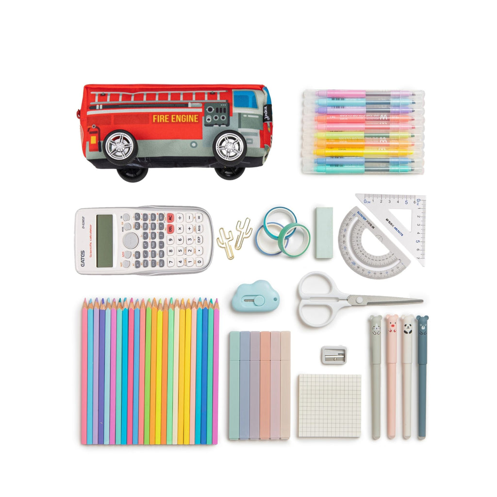 Estuche  Carro de Bomberos Rojo