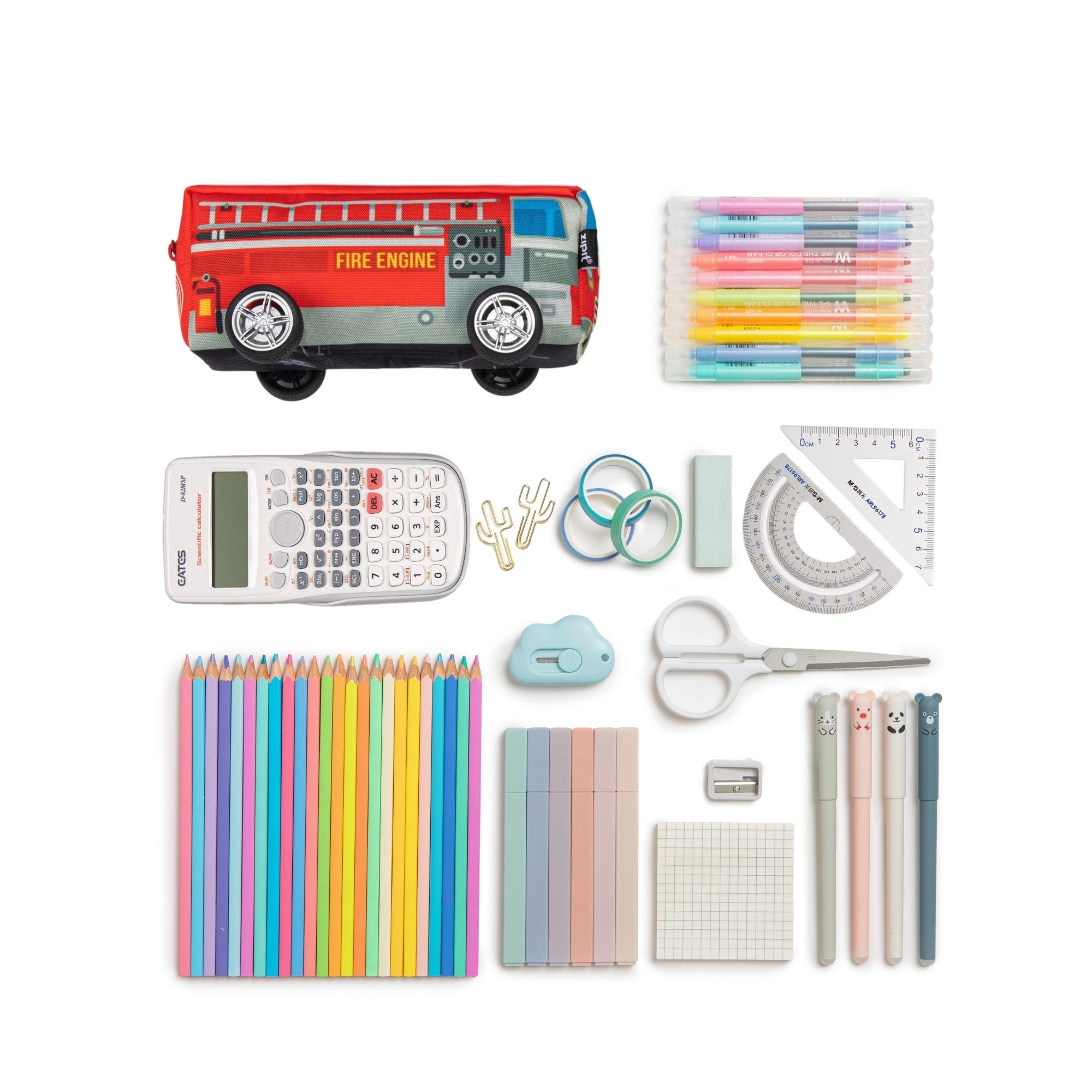 Estuche  Carro de Bomberos Rojo