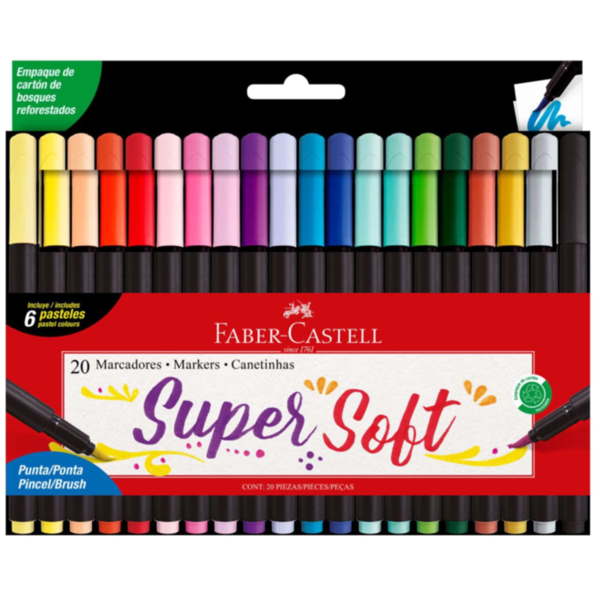 Marcadores Supersoft Faber-Castell x20 Colores
