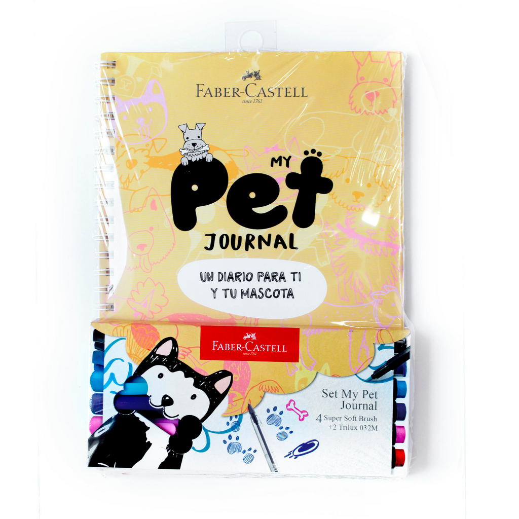 Set Diario Mascota Pet Journal Perro + lápices Faber Castell