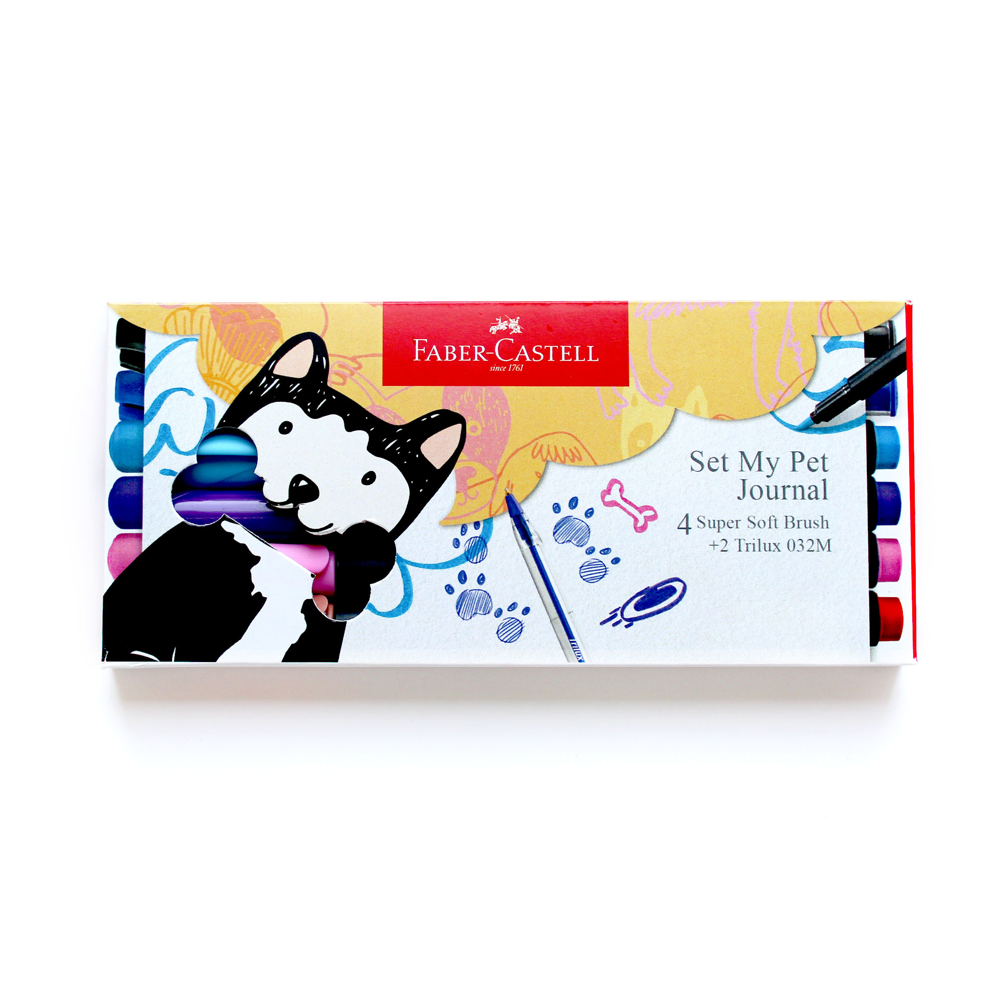 Set Diario Mascota Pet Journal Perro + lápices Faber Castell