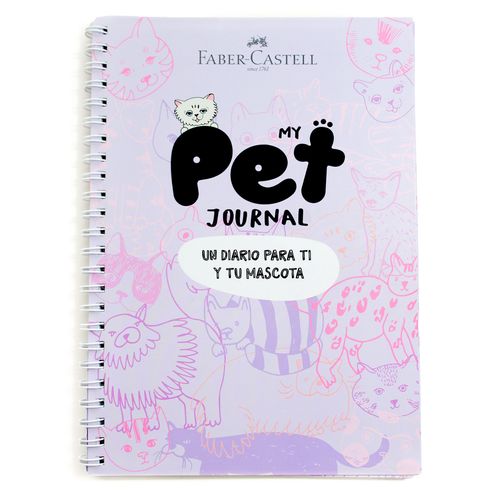 Set Diario Mascota Pet Journal Gato + lápices Faber Castell