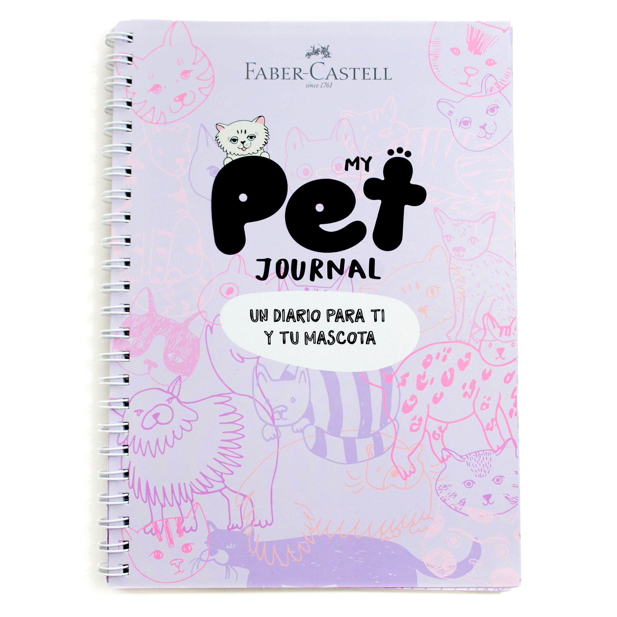 Set Diario Mascota Pet Journal Gato + lápices Faber Castell