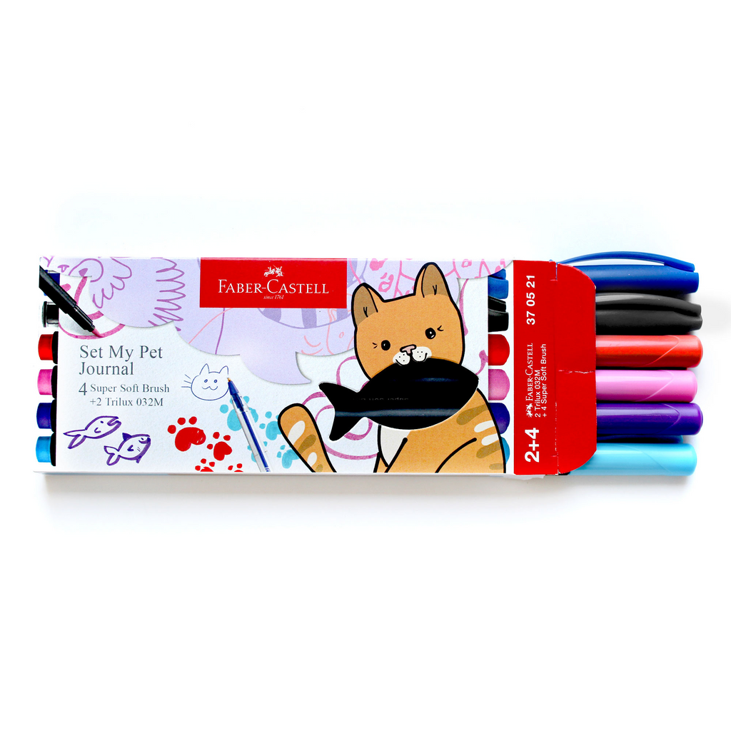 Set Diario Mascota Pet Journal Gato + lápices Faber Castell