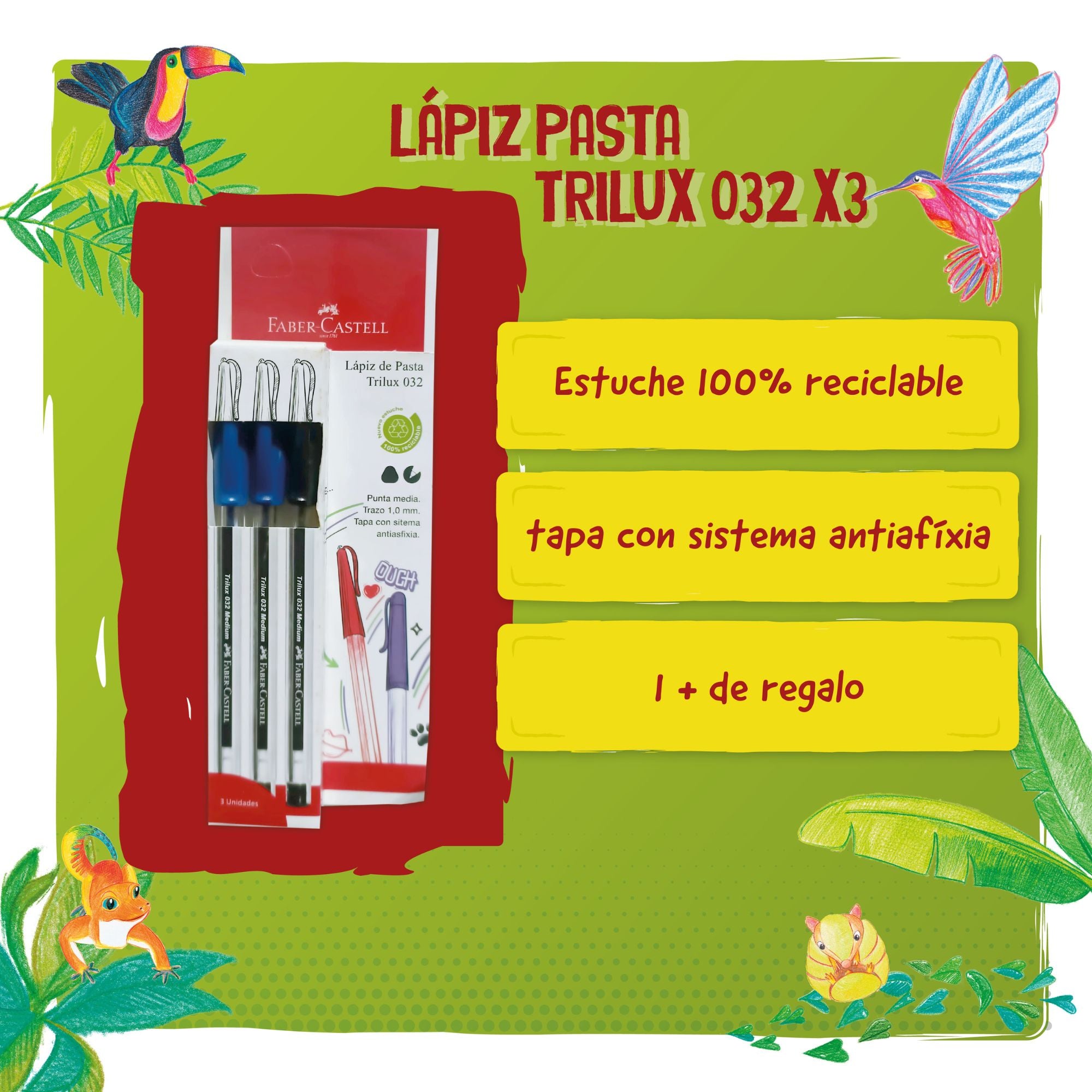 Bolígrafo Trilux 032 Faber-Castell M az x2 ng X3 BC