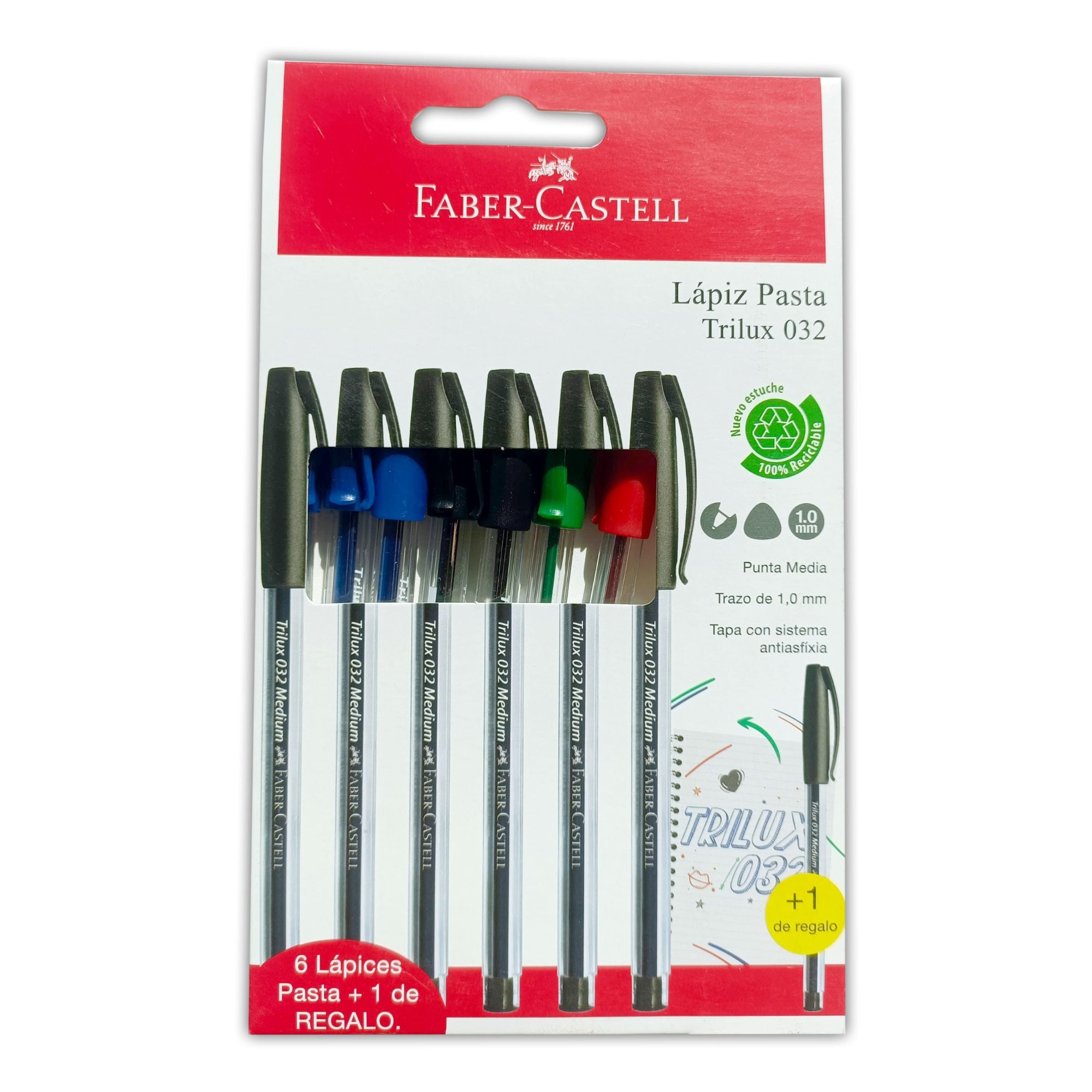 Bolígrafo Trilux Faber-Castell 032 M X6 + 1 BC