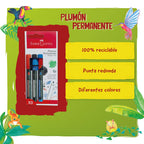 Lapiz grafito X2 con Boligrafo 032 x2 azules + Goma x1 BC