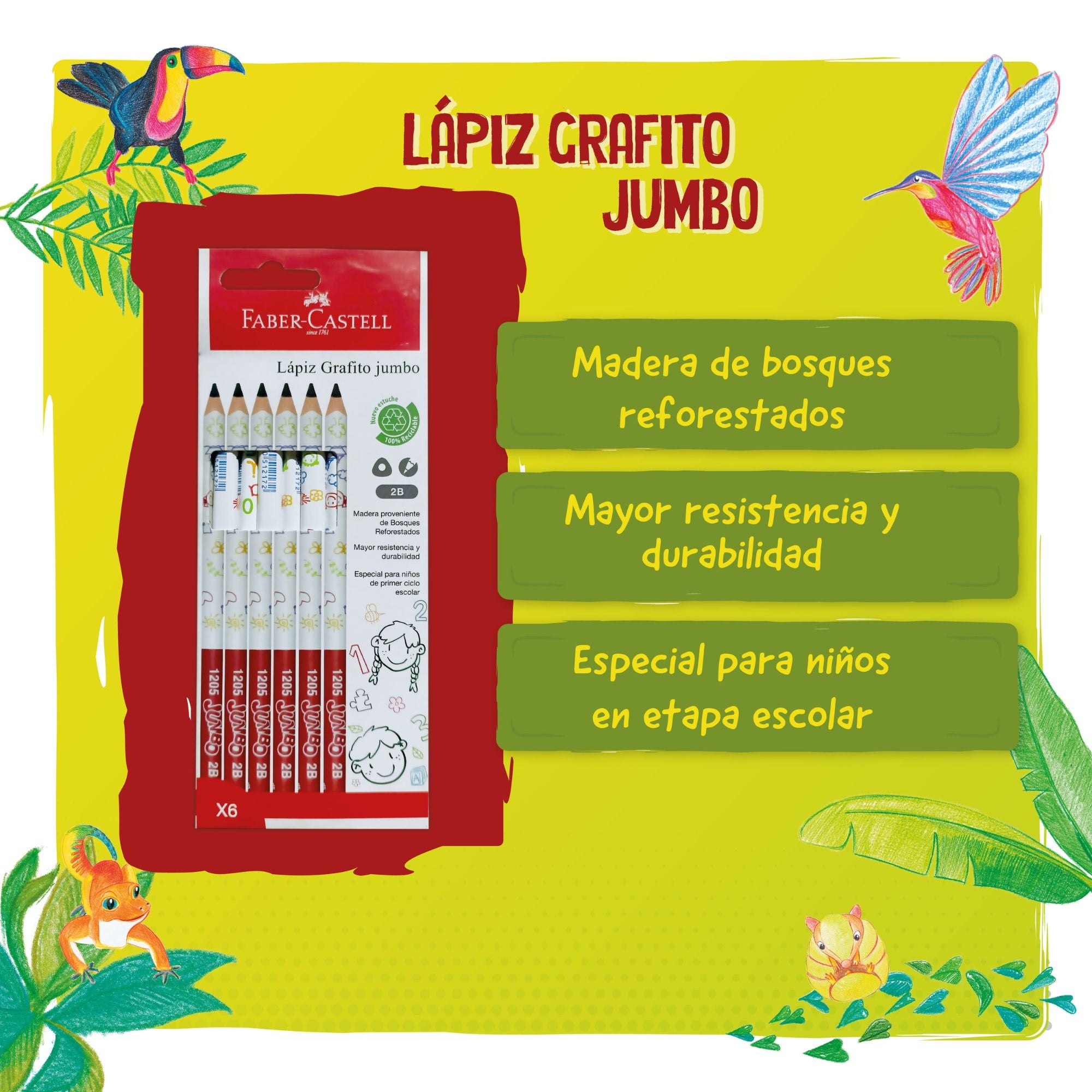 Lápiz grafito ECO 1205JPP Jumbo x6 BC