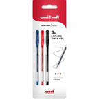 Lápices Gel Uniball Signo-100 0.7mm x3 azul7rojo/negro