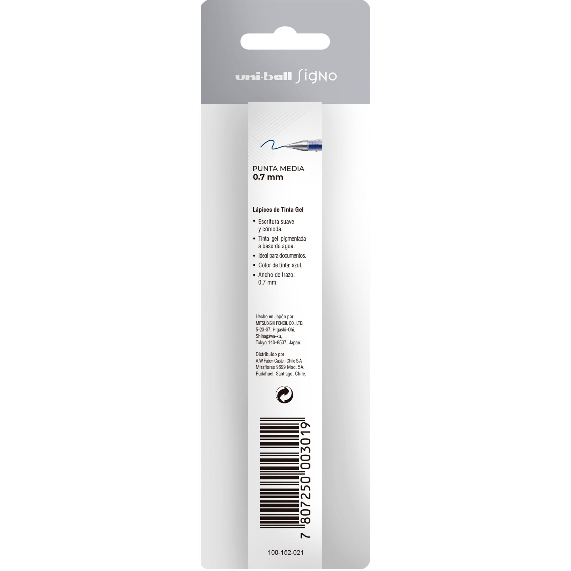 Lápices Gel Uniball Signo-100 0.7mm x2 azules