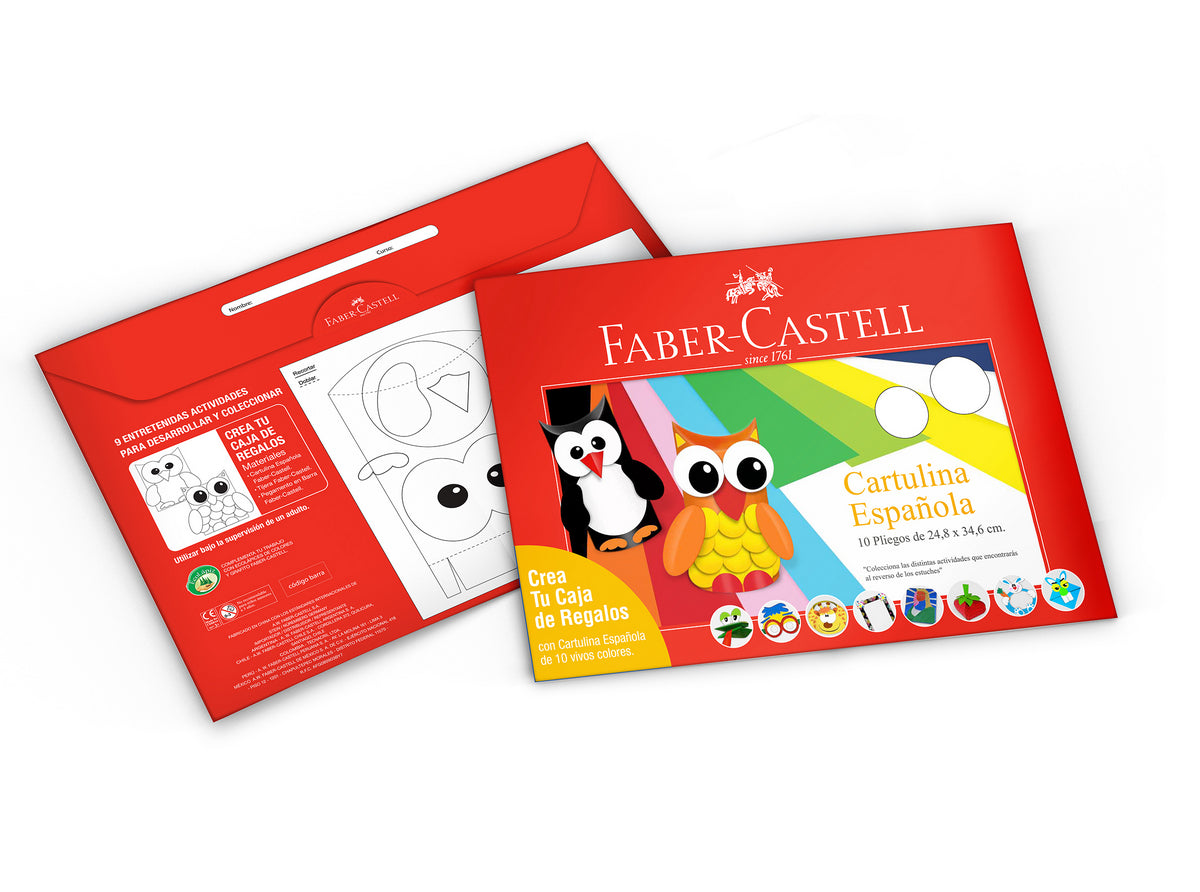Cartulina Española Faber-Castell x10 Pliegos de Colores